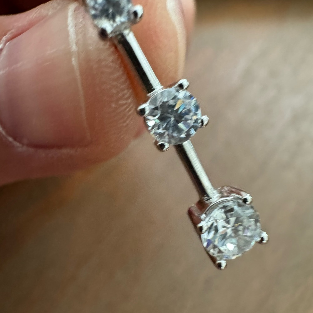 Elegant Silver Crystal Drop Earrings